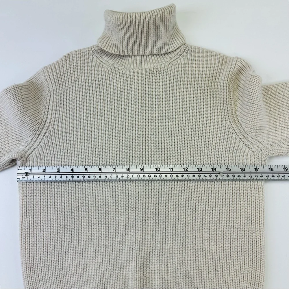 Aritzia Wilfred Laurel merino wool womens turtleneck size Small neutral ribknit - Picture 4 of 10